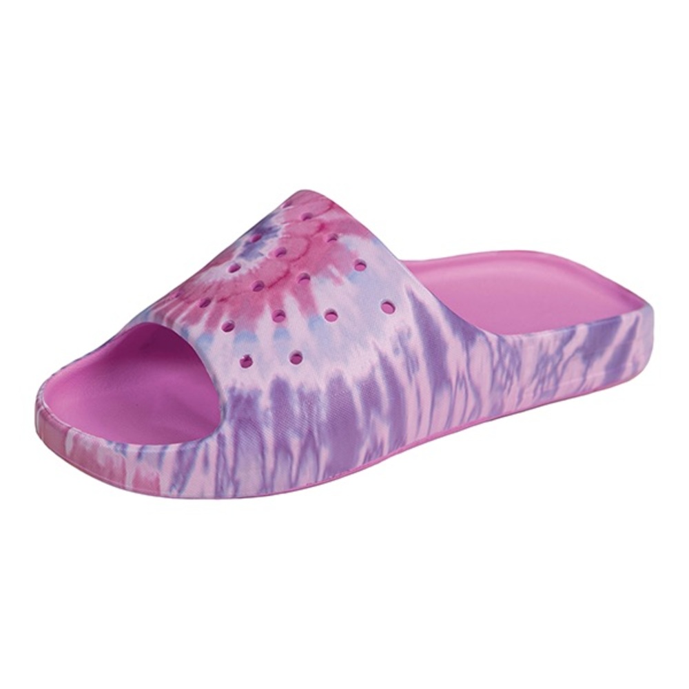 NWT Simply Southern swirl pink & purple tie dye slide shoes unisex